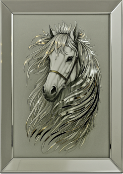 تابلو اسب آیینه ابعاد ۵۰ در ۷۰ سانتیمتر	