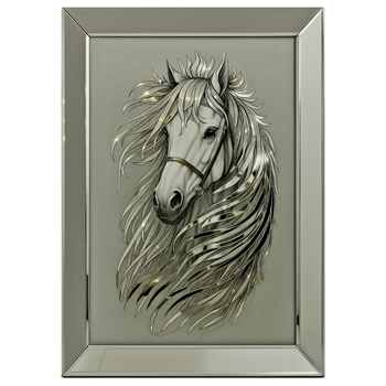 تابلو اسب آیینه ابعاد ۵۰ در ۷۰ سانتیمتر